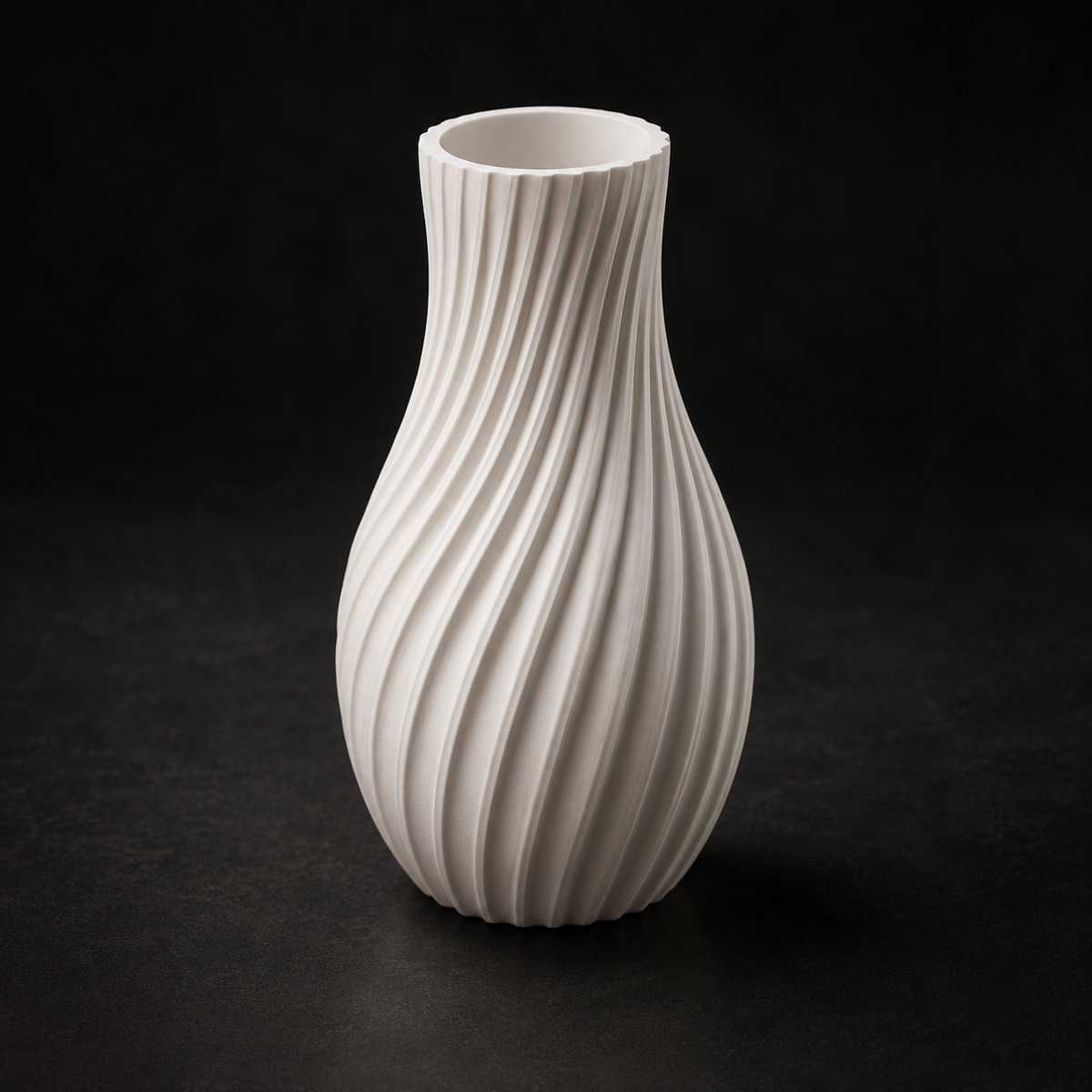 Spiral Vase STL File – Modern Ribbed Home Decor 3D Print Model