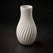 Spiral Vase STL File – Modern Ribbed Home Decor 3D Print Model