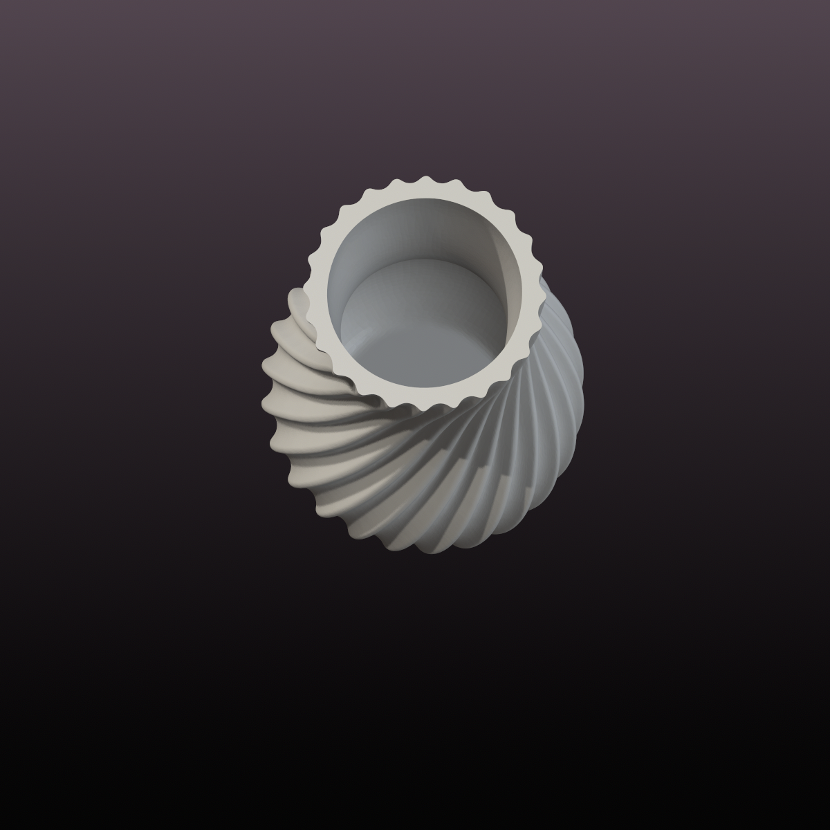 Spiral Vase STL File – Modern Ribbed Home Decor 3D Print Model