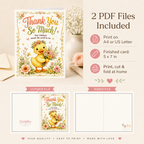 Thank You Printable Greeting Card | Cute Duck 5x7 Card