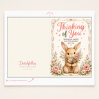 Thinking of You Printable Greeting Card | Cute Bunny 5x7 Card