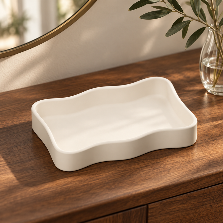 Wavy Rectangle Tray STL File – 3D Printable Jewelry and Catchall Organizer