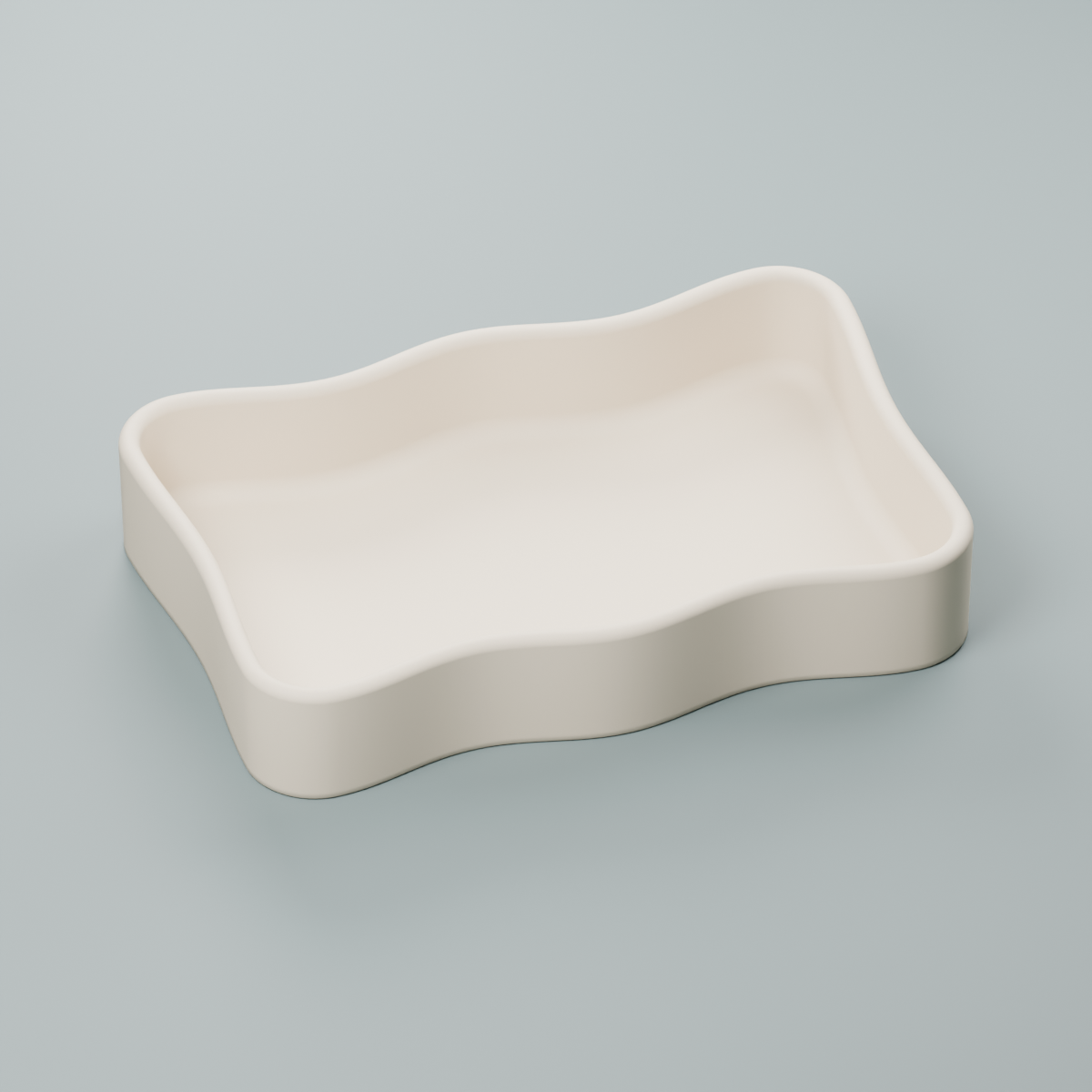 Wavy Rectangle Tray STL File – 3D Printable Jewelry and Catchall Organizer