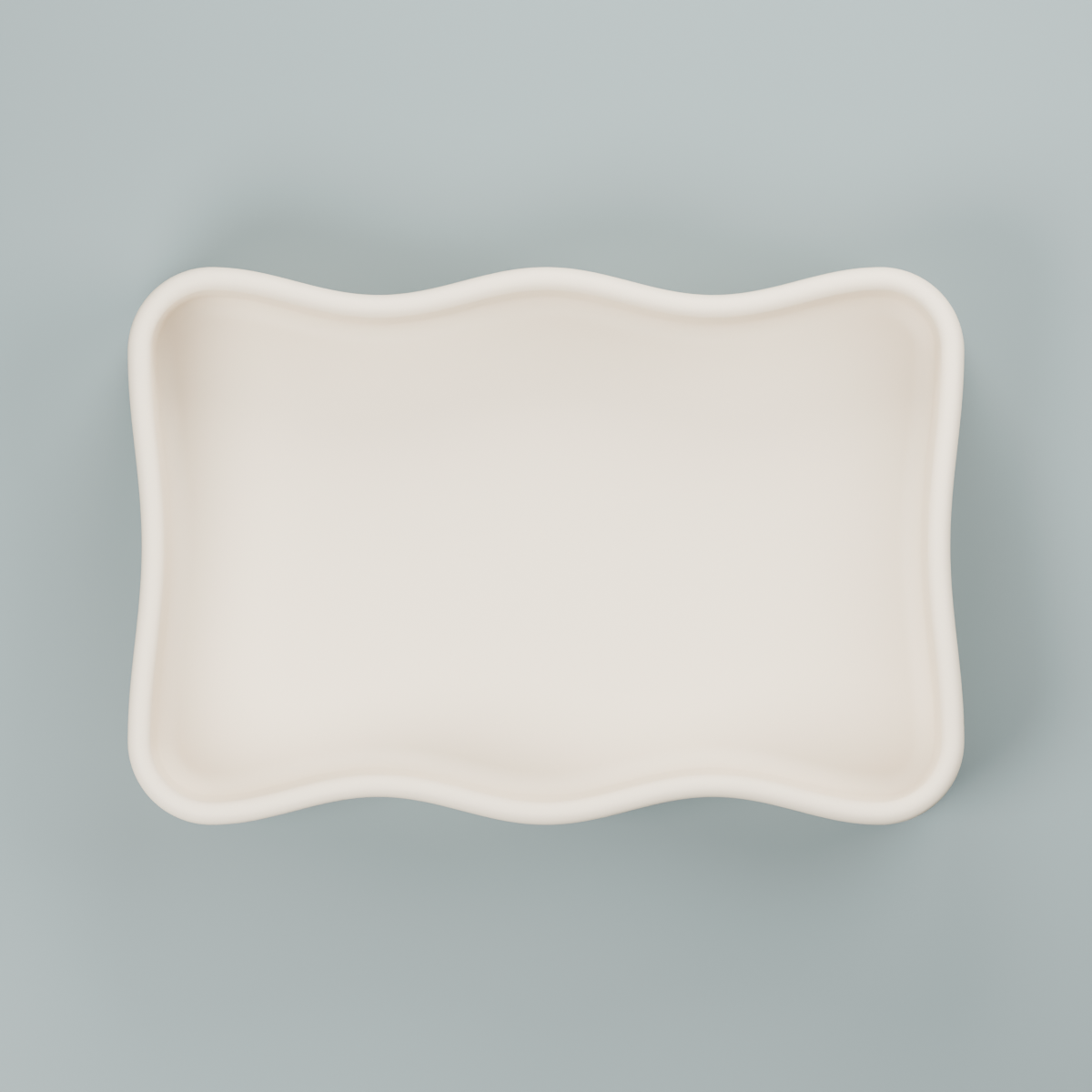 Wavy Rectangle Tray STL File – 3D Printable Jewelry and Catchall Organizer