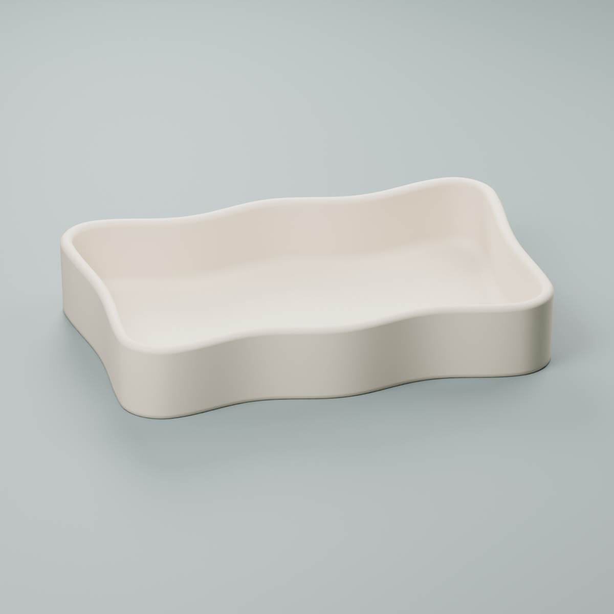 Wavy Rectangle Tray STL File – 3D Printable Jewelry and Catchall Organizer