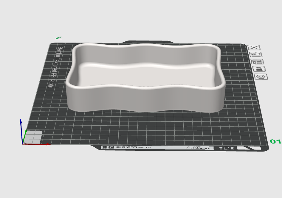 Wavy Rectangle Tray STL File – 3D Printable Jewelry and Catchall Organizer