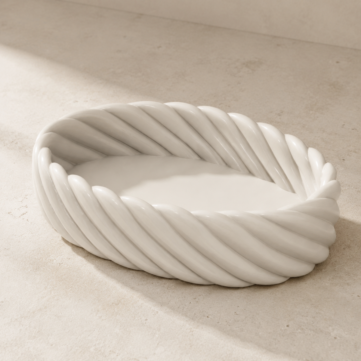 Twisted Rope Catchall Tray STL File – Oval Jewelry Dish and 3D Printable Organizer