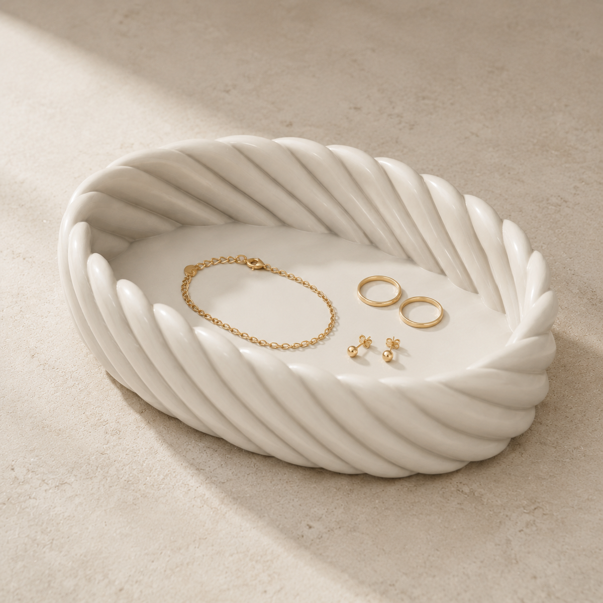 Twisted Rope Catchall Tray STL File – Oval Jewelry Dish and 3D Printable Organizer Main image