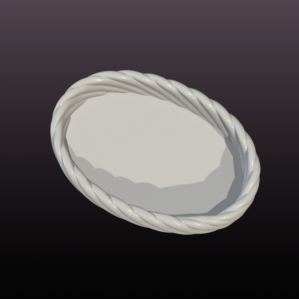 Twisted Rope Catchall Tray STL File – Oval Jewelry Dish and 3D Printable Organizer