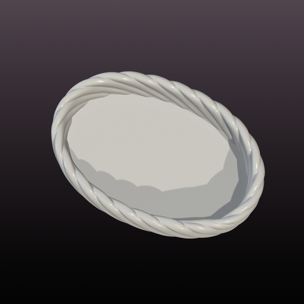 Twisted Rope Catchall Tray STL File – Oval Jewelry Dish and 3D Printable Organizer