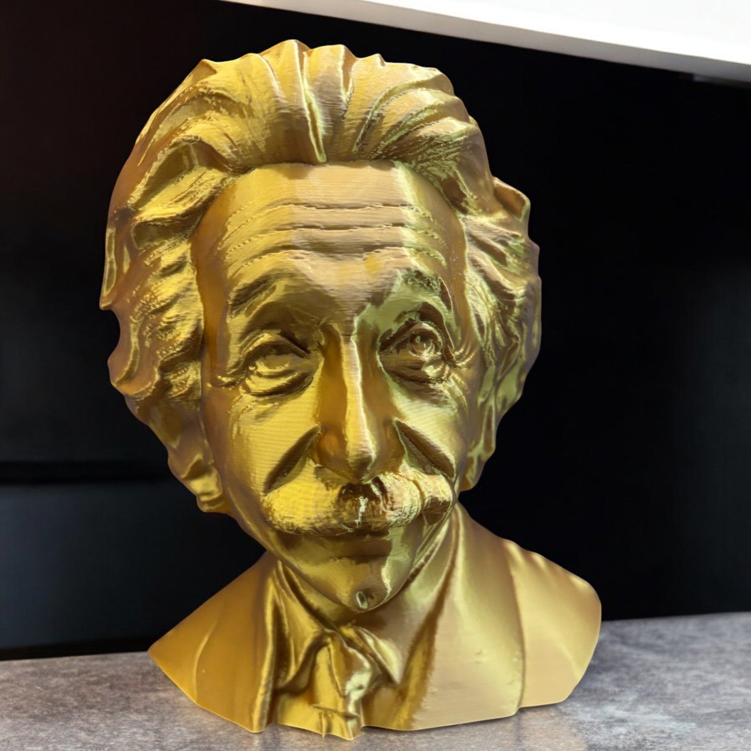 Albert Einstein Bust - 3D Printed Historical Sculpture | Gold Edition Secondary image