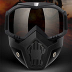Motorcycle & Snowboard Goggles with Detachable Face Mask