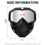 Motorcycle & Snowboard Goggles with Detachable Face Mask