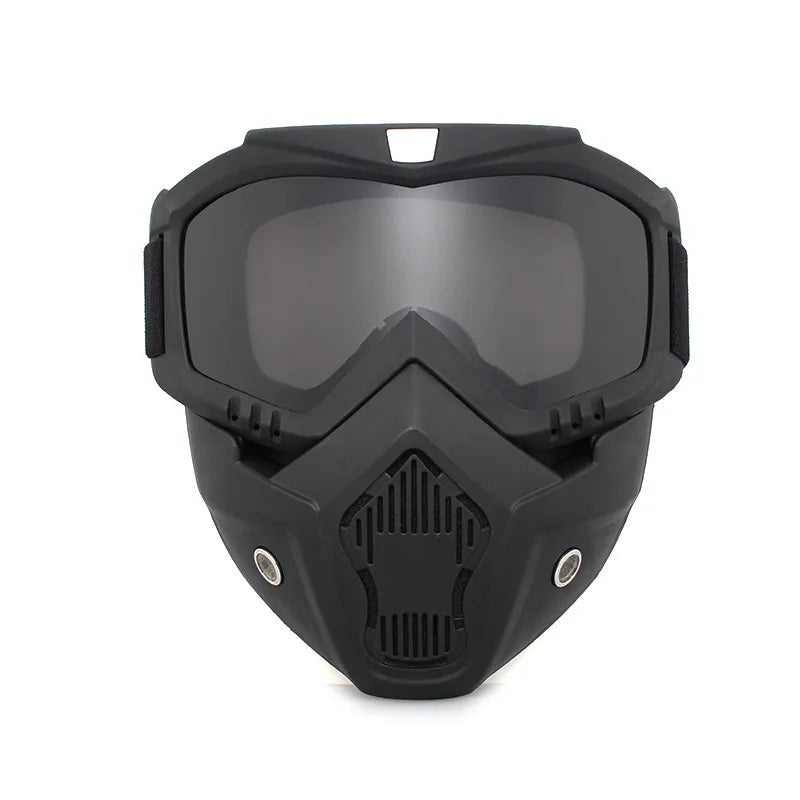 Motorcycle & Snowboard Goggles with Detachable Face Mask