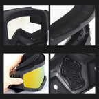 Motorcycle & Snowboard Goggles with Detachable Face Mask