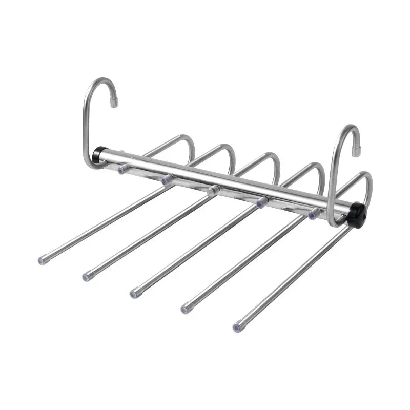Folding Magic Pants Hangers – Stainless Steel Space Saving Closet Organizer