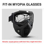 Motorcycle & Snowboard Goggles with Detachable Face Mask