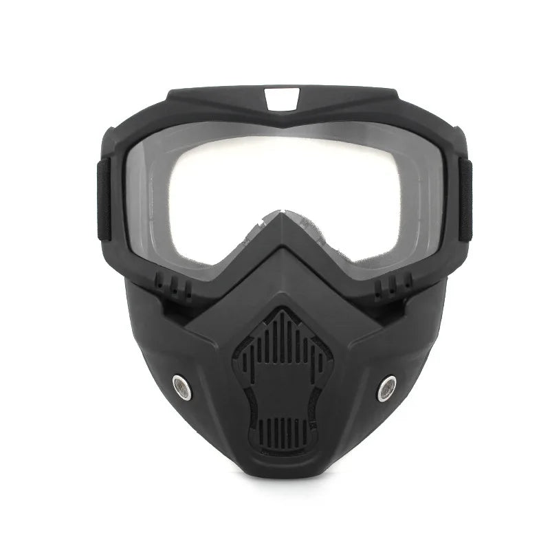 Motorcycle & Snowboard Goggles with Detachable Face Mask