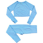 Women’s Seamless Dot Knitted Yoga Set 2-Piece