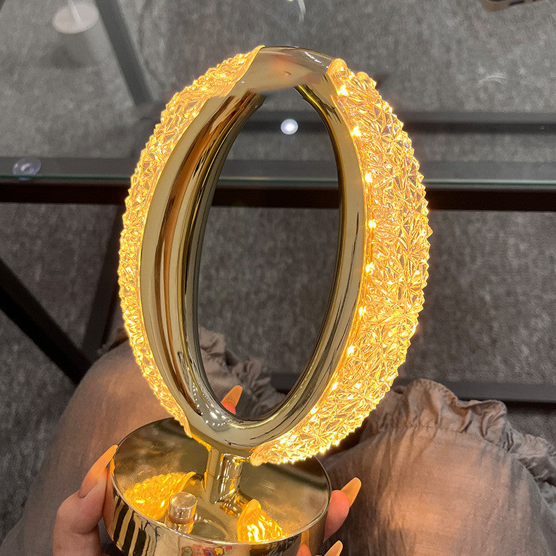Modern LED Crystal Touch Lamp – Star Light Gold Rechargeable
