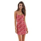 High-Waist Suspender Sheath Dress | European & American Style