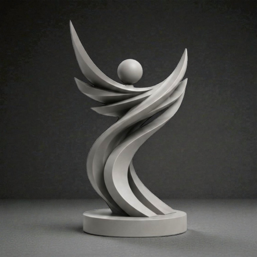 Abstract Freedom Sculpture STL – Modern Minimalist Decor 3D Print - Flowing Art Statue STL