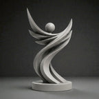 Abstract Freedom Sculpture STL – Modern Minimalist Decor 3D Print - Flowing Art Statue STL