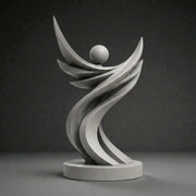 Abstract Freedom Sculpture STL – Modern Minimalist Decor 3D Print - Flowing Art Statue STL