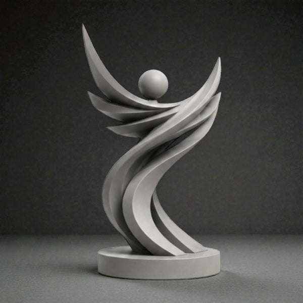 Abstract Freedom Sculpture STL – Modern Minimalist Decor 3D Print - Flowing Art Statue STL