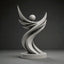 Abstract Freedom Sculpture STL – Modern Minimalist Decor 3D Print - Flowing Art Statue STL