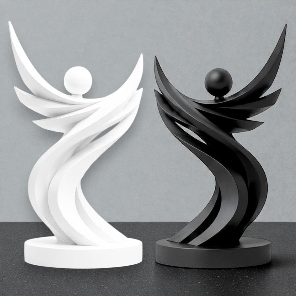 Abstract Freedom Sculpture STL – Modern Minimalist Decor 3D Print - Flowing Art Statue STL