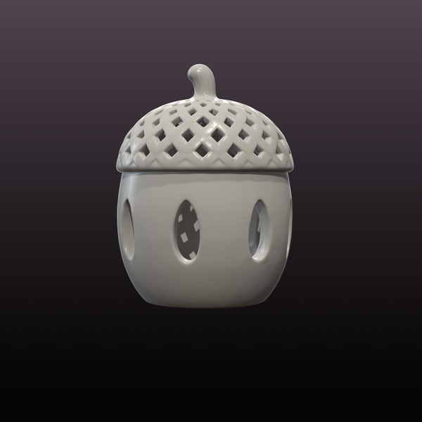 Acorn LED Tealight Holder STL – Support-Free Autumn Lantern 3D Print File