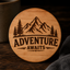 Adventure Awaits Coaster SVG Laser Engraving File | 90mm Round Wood Coaster Design