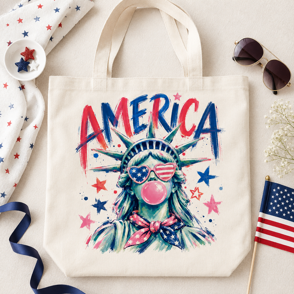 America Tote Bag PNG File | Patriotic Liberty Print Design Secondary image