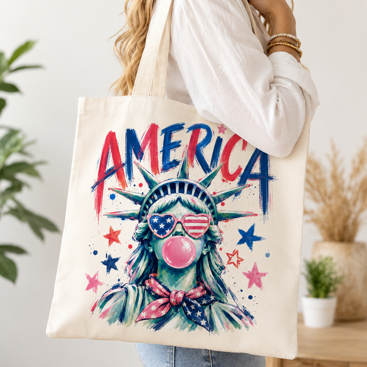America Tote Bag PNG File | Patriotic Liberty Print Design Main image