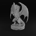 Ancient Dragon Sculpture STL File – Fantasy Dragon Statue 3D Print