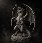 Ancient Dragon Sculpture STL File – Fantasy Dragon Statue 3D Print