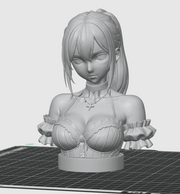 Anime Girl Bust STL – Detailed Sculpture 3D Print File - Display Model