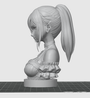 Anime Girl Bust STL – Detailed Sculpture 3D Print File - Display Model