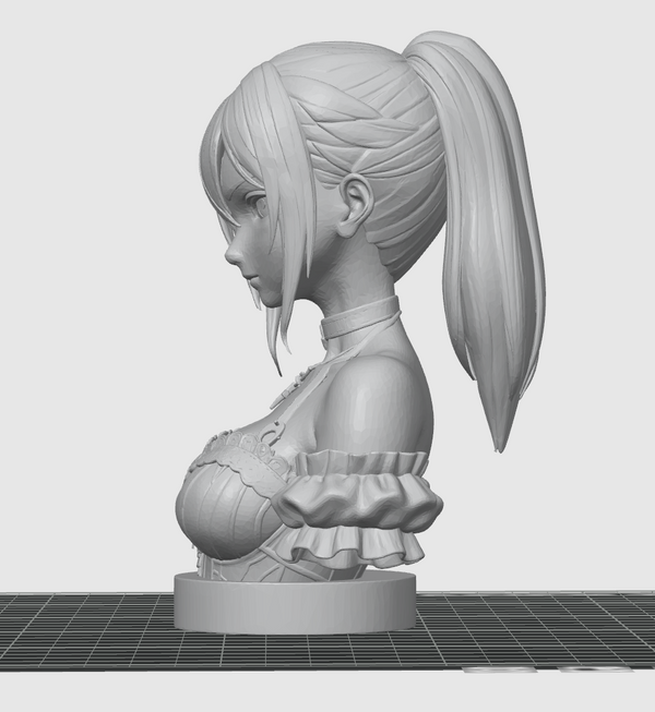 Anime Girl Bust STL – Detailed Sculpture 3D Print File - Display Model