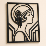 Art Deco Woman Wall Art STL File | 3D Printable Flapper Portrait Decor