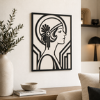 Art Deco Woman Wall Art STL File | 3D Printable Flapper Portrait Decor