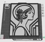 Art Deco Woman Wall Art STL File | 3D Printable Flapper Portrait Decor