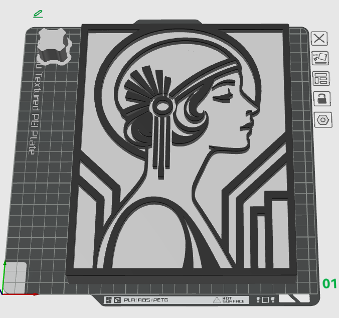 Art Deco Woman Wall Art STL File | 3D Printable Flapper Portrait Decor
