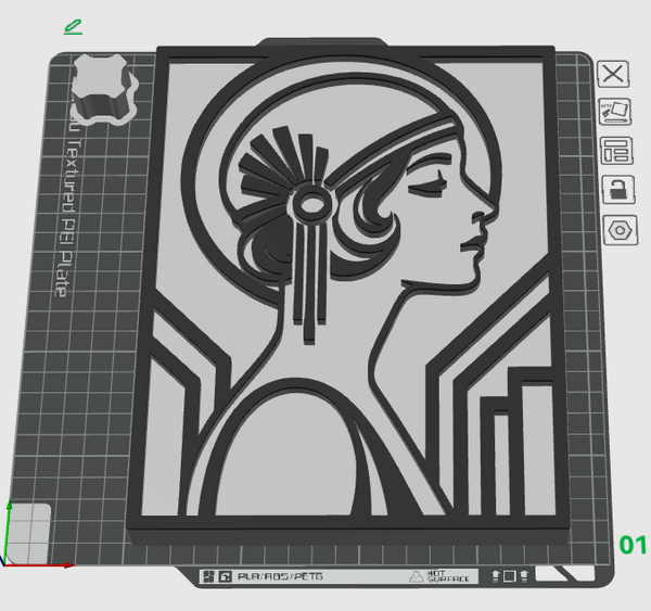 Art Deco Woman Wall Art STL File | 3D Printable Flapper Portrait Decor