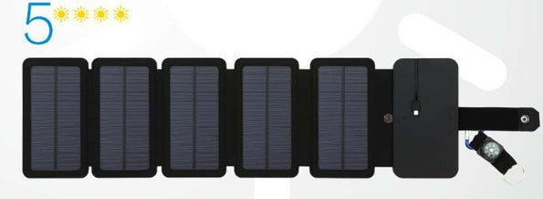 Folding Solar Panel Charger – 5V 2.1A USB Output for Hiking & Camping