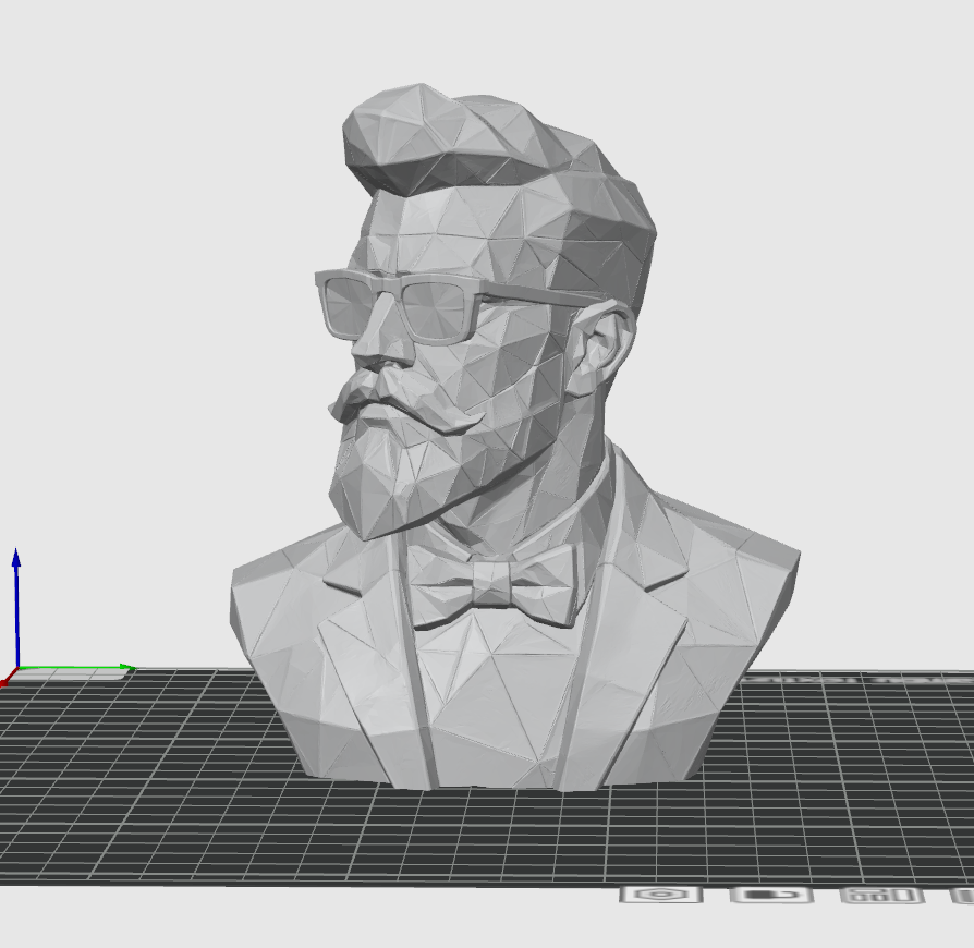 Low Poly Gentleman Bust STL – Modern Barber Shop Decor 3D Print - Geometric Man Sculpture STL