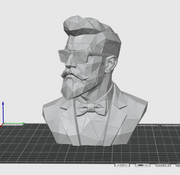 Low Poly Gentleman Bust STL – Modern Barber Shop Decor 3D Print - Geometric Man Sculpture STL
