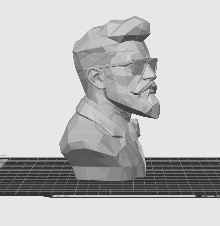 Low Poly Gentleman Bust STL – Modern Barber Shop Decor 3D Print - Geometric Man Sculpture STL