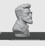 Low Poly Gentleman Bust STL – Modern Barber Shop Decor 3D Print - Geometric Man Sculpture STL